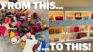 THE BAG CLOSET TOUR! The TRANSFORMATION & ORGANISE MY BAGS WITH ME!!