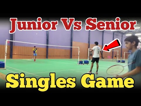 Junior Vs Senior Badminton Singles game/ #badminton #yonex # ...