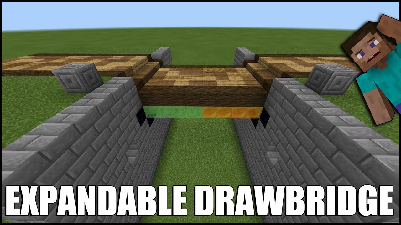 How To Build a EXPANDABLE Drawbridge in Minecraft Bedrock! (Up to 14