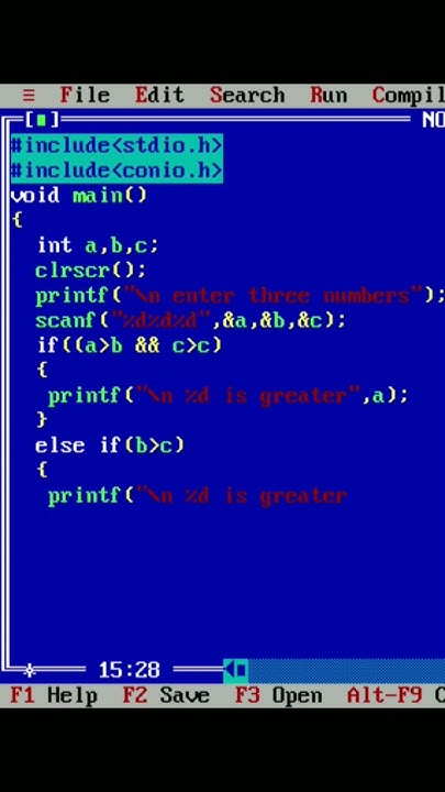 Print the largest of the three numbers using nested if-else statements ...