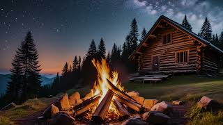 Mountain Cabin Retreat: Cozy Campfire Ambiance