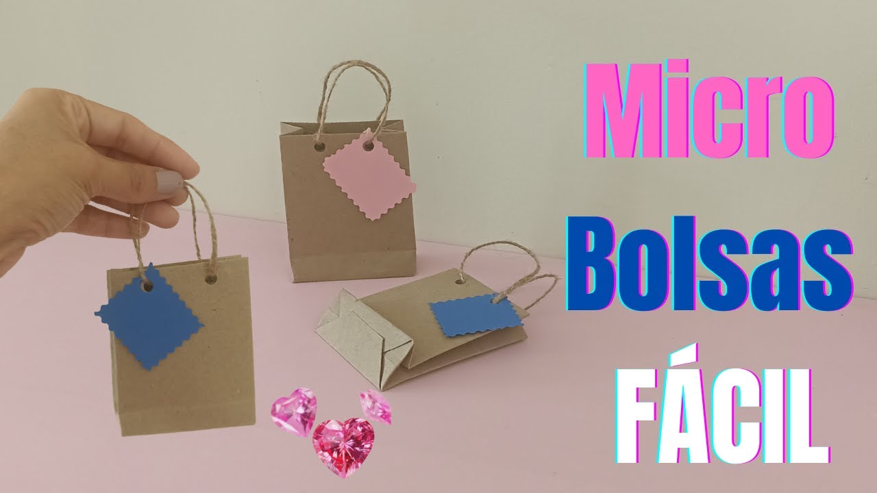 Como hacer micro bolsitas de papel Kraft para joyería (súper fácil) 3