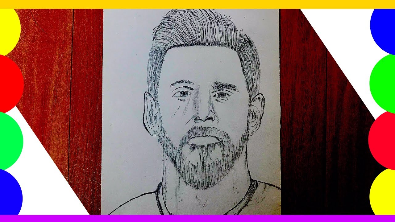 How to draw messi face very easy for beginners messi face sketch draw ...