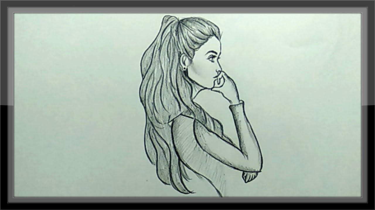 Pencil Drawing - How To Draw A Girl Simple And Easy - YouTube