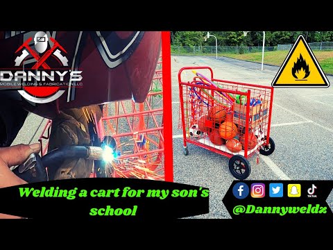 Welding a cart for Fields Memorial School