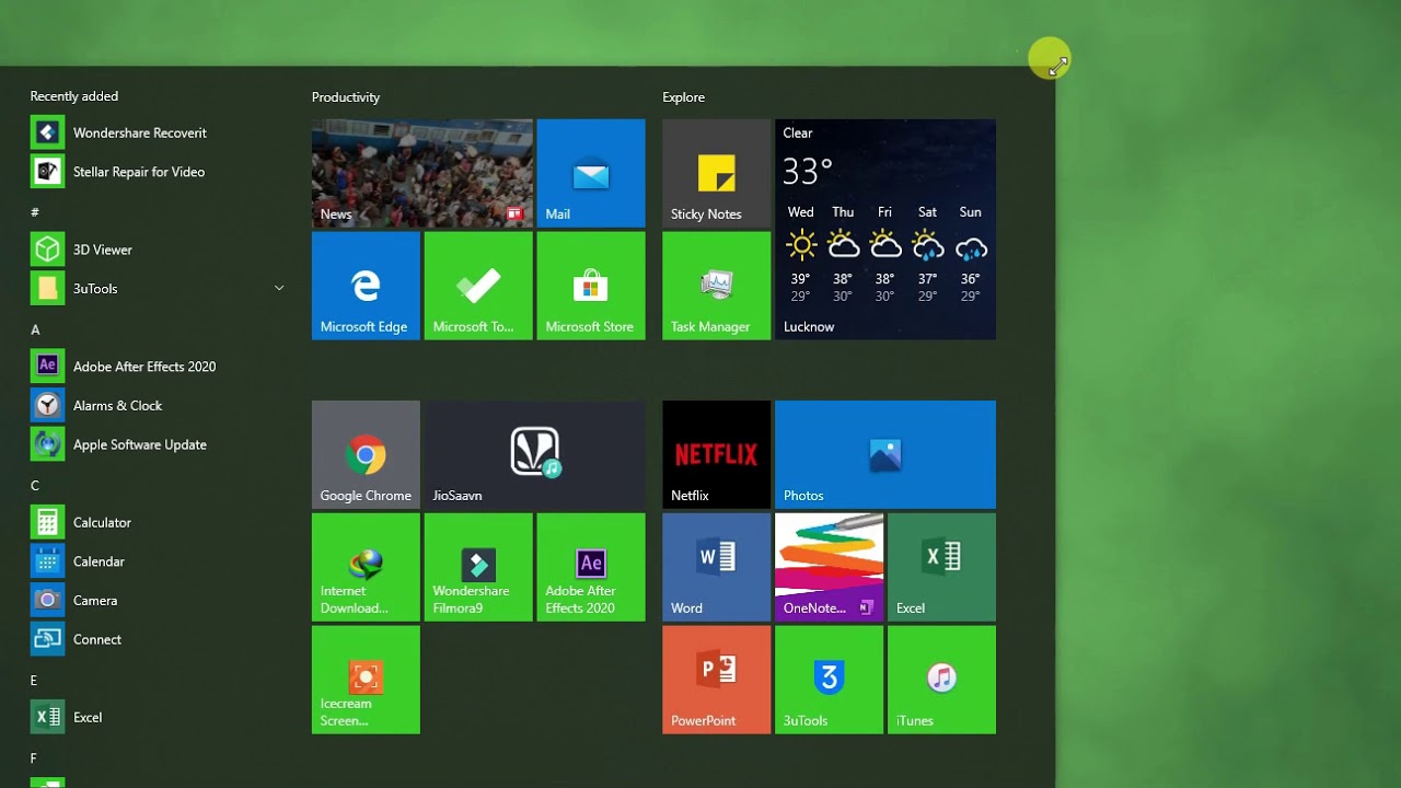 Resize Start Menu in Windows 10 | Customize Start Menu, Change Layout