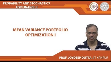 Mean Variance Portfolio Optimization I
