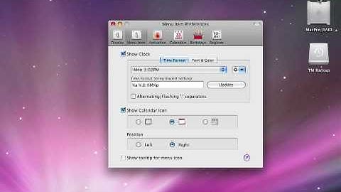 Mac OS X Video Tutorial: MenuCalendarClock Tutorial