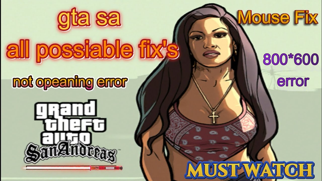 gta San Andreas not opening fix |how to fix gta sa errors mouse not ...