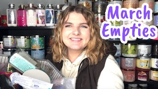March Bath and Body Works and Hygiene Empties *so many empties*