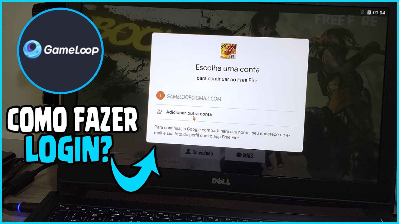 COMO FAZER LOGIN VIA GOOGLE NO FREE FIRE PELO GAMELOOP! 