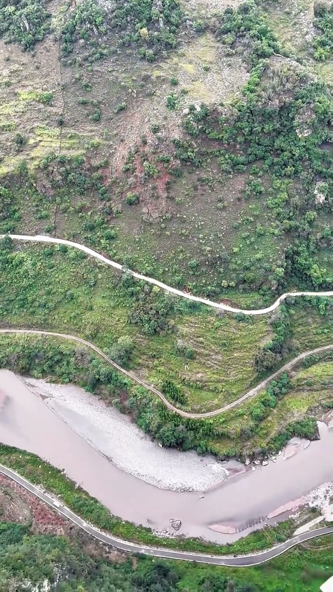 Skydiving on a river bed