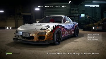 Need For Speed 2015 my Mazda RX7 wrap creation timelaps