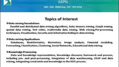 International Journal of Data Mining & Knowledge Management Process (IJDKP)
