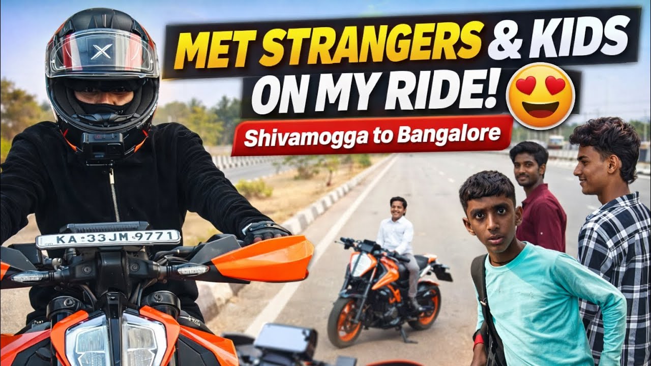 Met Strangers & Kids on My Epic Ride! Shivamogga to Bangalore Vlog 🏍️ | DUKE 390❤️‍🔥🚀