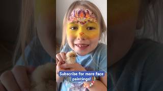 Cute Baby Chick Face Painting #Facepaint #Shorts #Chicken #Easter #Babyanimals #Facepainting #Artist