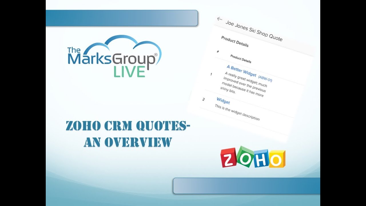 Zoho CRM Quotes Overview YouTube