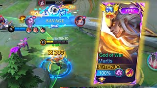 SAVAGE!!😱  GLOBAL MARTIS PERFECT & SUPER AGGRESSIVE GAMEPLAY!!🔥 ( BEST BUILD 2024 ) MLBB