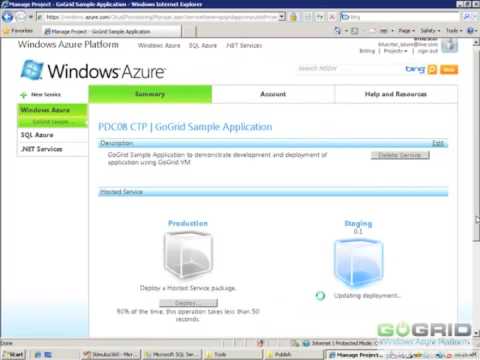 With the release of the Windows Azureâ¢ platform, Cloud Infrastructure Hosting Provider, GoGrid - www.gogrid.com, wanted to extend its services and enable its customers to develop, test, deploy, and back up Windows Azure applications efficiently and cost-effectively. This video showcases the integration of the GoGrid & Microsoft Azure Clouds