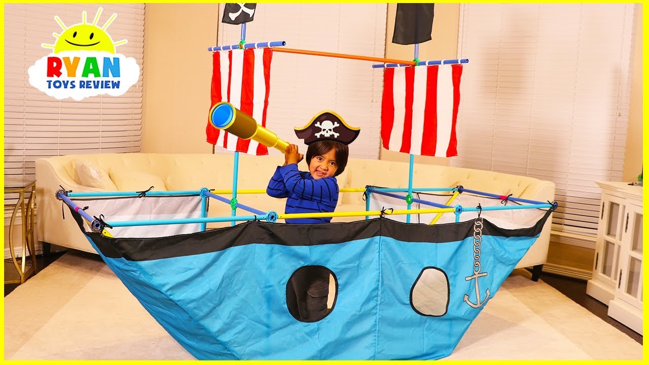 Ryan Pretend Play with Pirate Ship Tent 