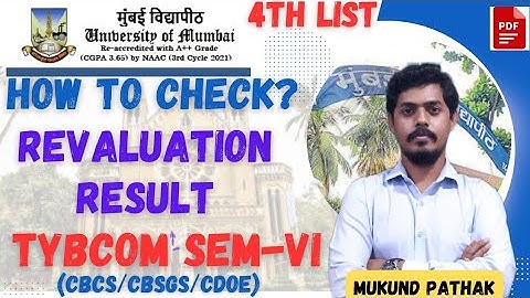 How to Check TY-BCOM SEM 6 Revaluation Cases Results? 4th List l Mumbai University l Mukund Sir