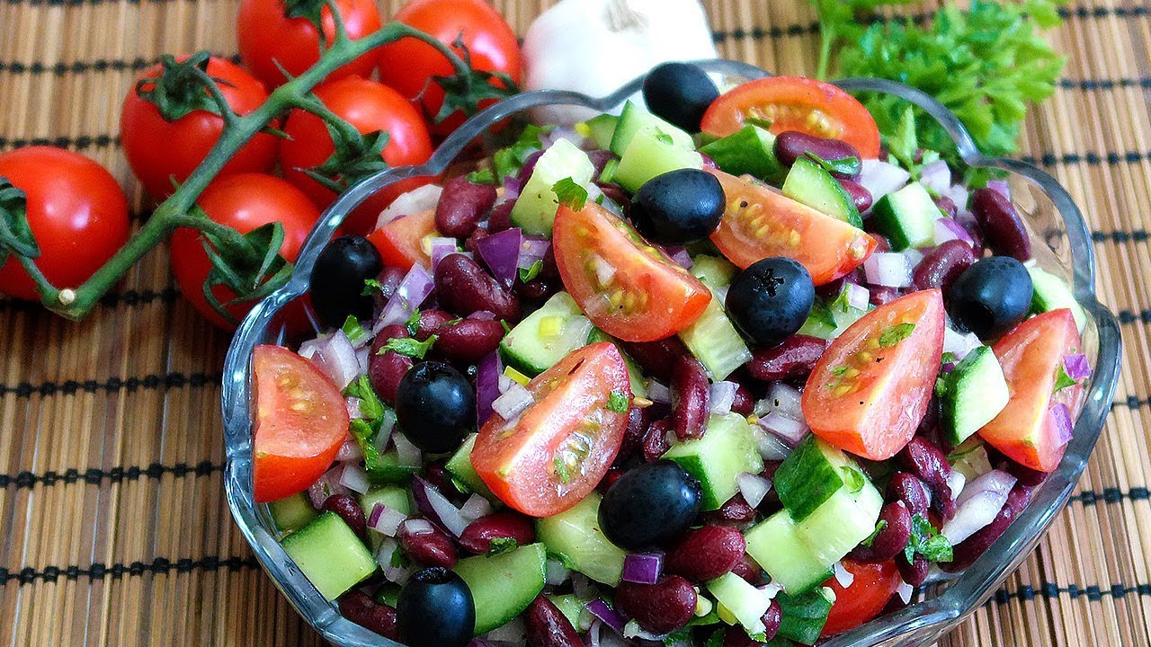 ⁣Салат с красной фасолью и овощами Без майонеза