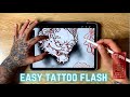 Draw 3 easy japanese tattoo flash ideas