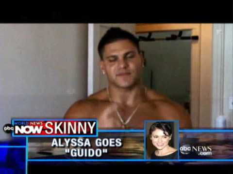 Alyssa Milano Rips " Jersey Shore " The actress gets done up to poke fun at characters fron the MTV reality show. Cortesy By ABC News Diciembre 23 2009.