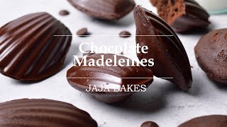 Chocolate Madeleines with Dark Chocolate Shell | Jaja Bakes