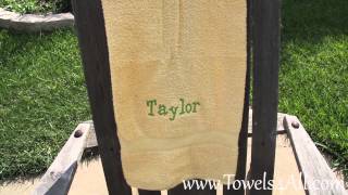 Embroidered Personalized Colored Bath Towel -video demo