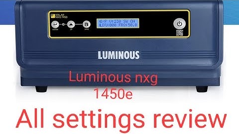 Luminous nxg 1450e solar inverter #luminousinverter all settings review