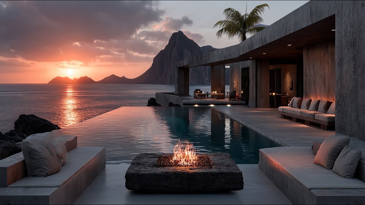 Resort Sunset Lounge Chillout | Golden Hour Luxury Ambient Music for Focus