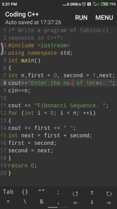 Write a program of Fibonacci sequence in C++ |#fibonaccisequence ...