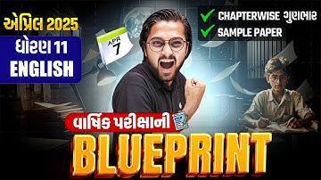 Std 11 English Final Exam Blueprint 2025 | With Sample Paper & Chapterwise ગુણભાર