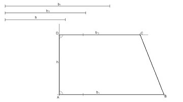 How to draw a Right Trapezoid knowing the length of its bases and its  height