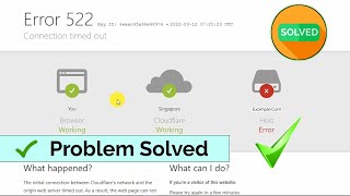 Famous Error 522 connection timed out problem solved | error 522 | error522 #error522 Wealth