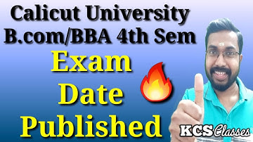Exam Date Published|Calicut University Bcom/BBA 4th Semester|KCS classes