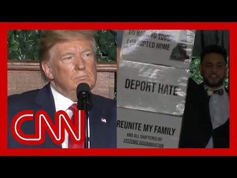 Protester interrupts Trump: You can't send us back!