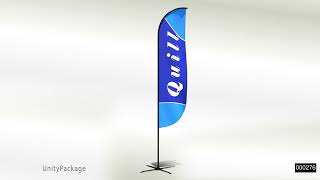 Quill Flag - Animated Exhibition Flag Low-poly 3D model
