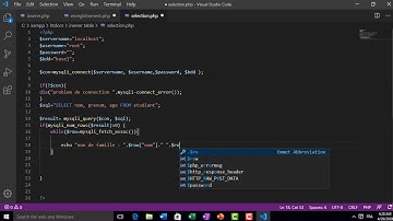 select from using php et mysql (selectionner et afficher les enregistrements d