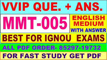 MMT 005 important questions with answer in English | mmt 005 Previous Year Question Paper