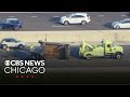 Crash involving semi truck shuts down lanes on Edens Expressway in Skokie