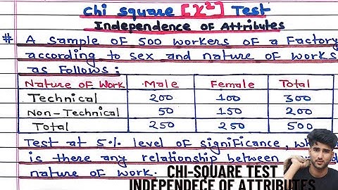 Chi Square test || Independence of Attributes || ||Chi Square test Full concept in 1 video