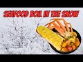 Seafood boil in the snow