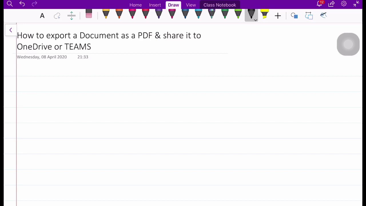 How to export a Document as a PDF & share it to OneDrive and TEAMS ...