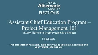 AC Elections ACEP I-1 Project Management 101