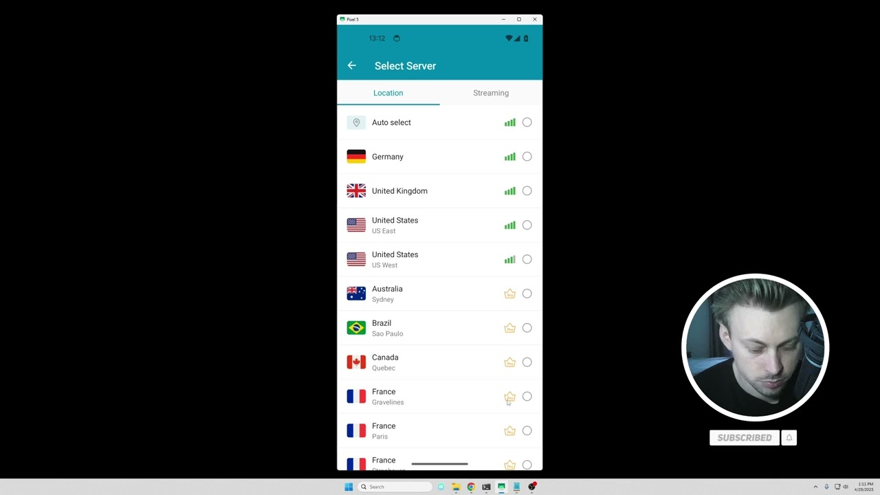 How to manually change server location in Thunder VPN app