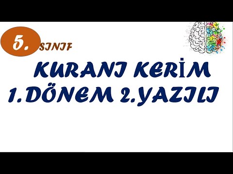 5.SINIF KURANI KERİM 1.DÖNEM 2.YAZILI SORULARI