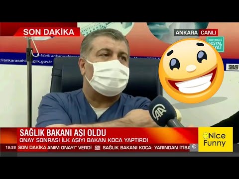 Fahrettin Koca ilk aşıyı oldu sonrası komik :)