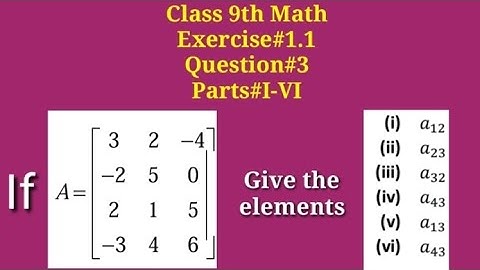 Give the following elements|| a12, a23, a32, a43, a13, a33 || Qazi Math Academy